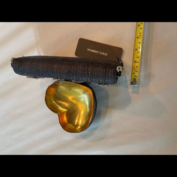 Dolce&Gabbana Floral Embellished Black Raffia Clutch NWT Pristine Condition - Picture 12 of 12